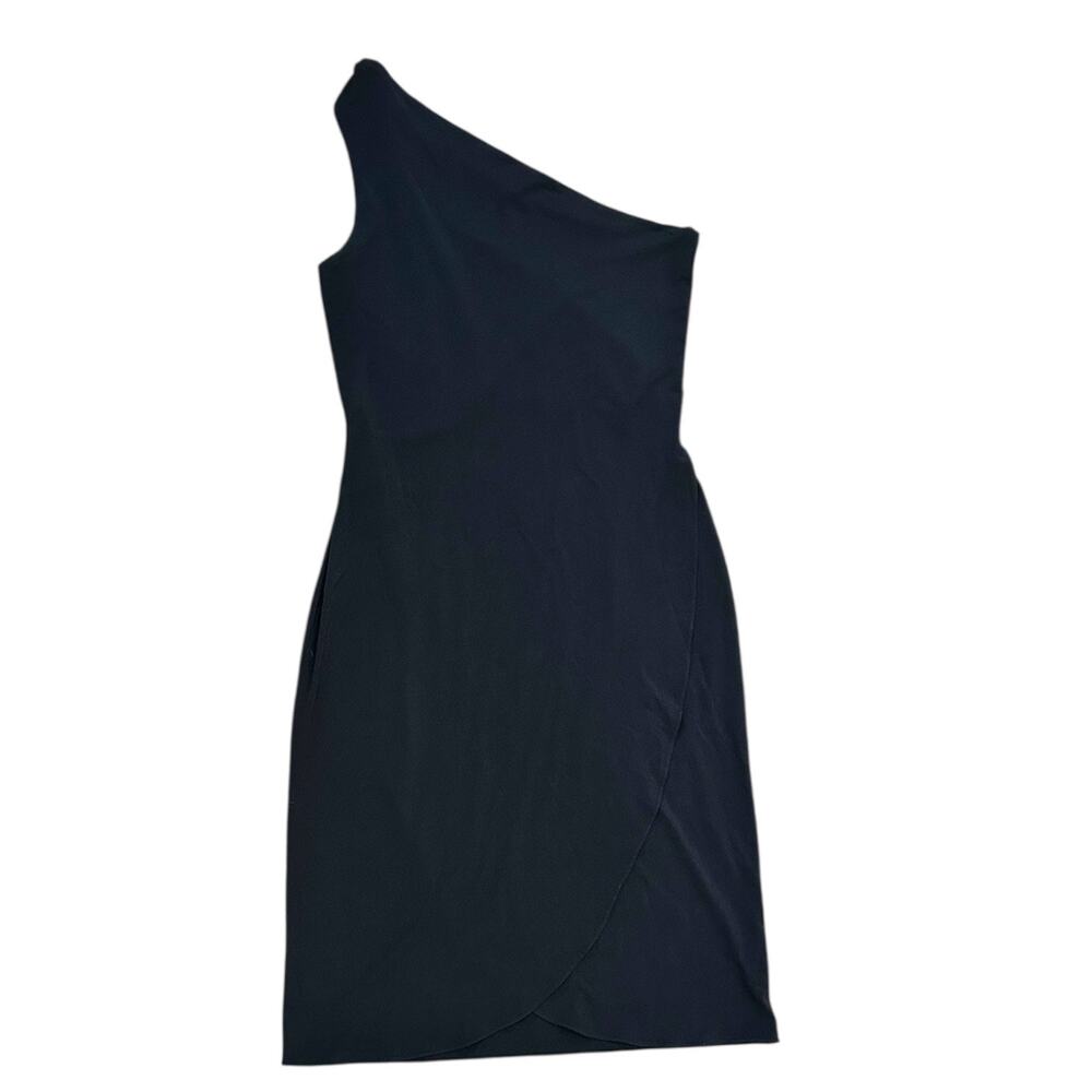 Y2K BCBG Paris One Shoulder Cocktail Dress In Black